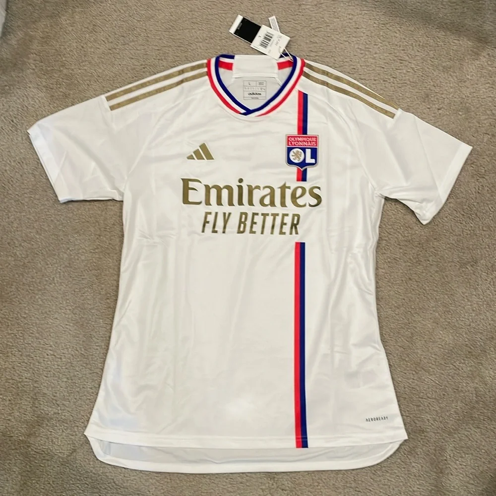 Men's adidas Lyon Home Jersey 23/24 men size L NWT - Picture 1 of 6